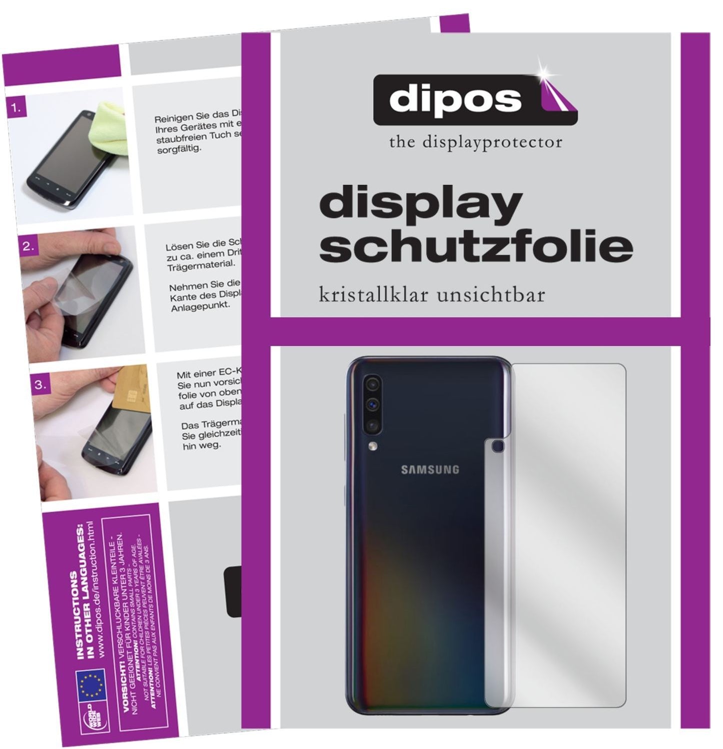 2x Schutzfolie klar für Samsung Galaxy A40 Rücksei (1)