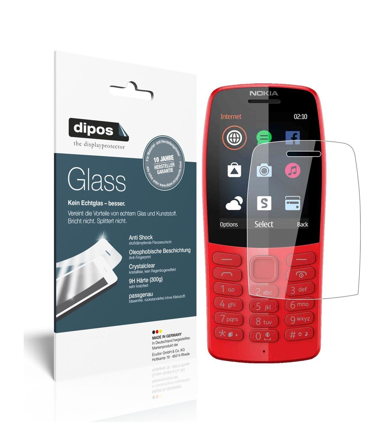 1x 9H Schutzfolie für Nokia 210 Panzerfolie (2)