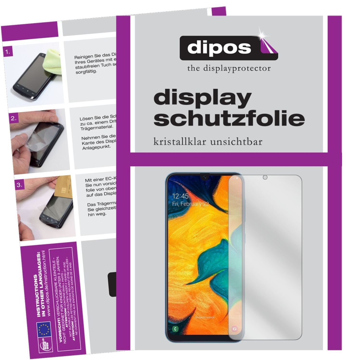 5x Schutzfolie klar für Samsung Galaxy A30 Display (2)