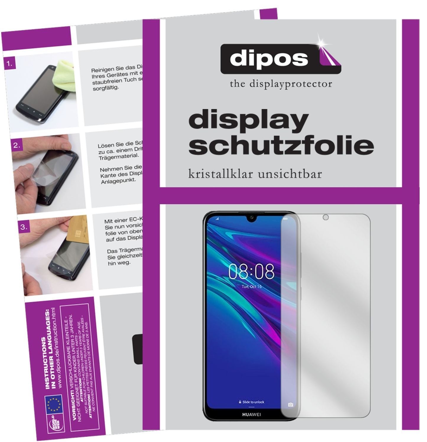 2x Schutzfolie klar für Huawei Y6 (2019) Display-S (1)