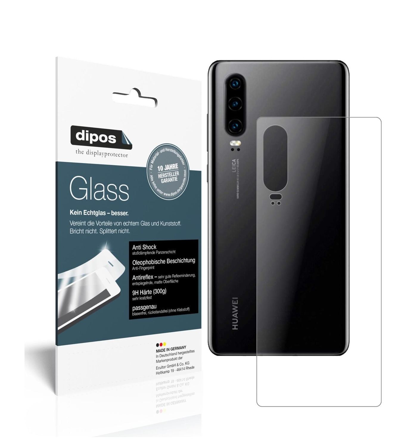 1x 9H Schutzfolie matt für Huawei P30 Rückseite Pa (2)