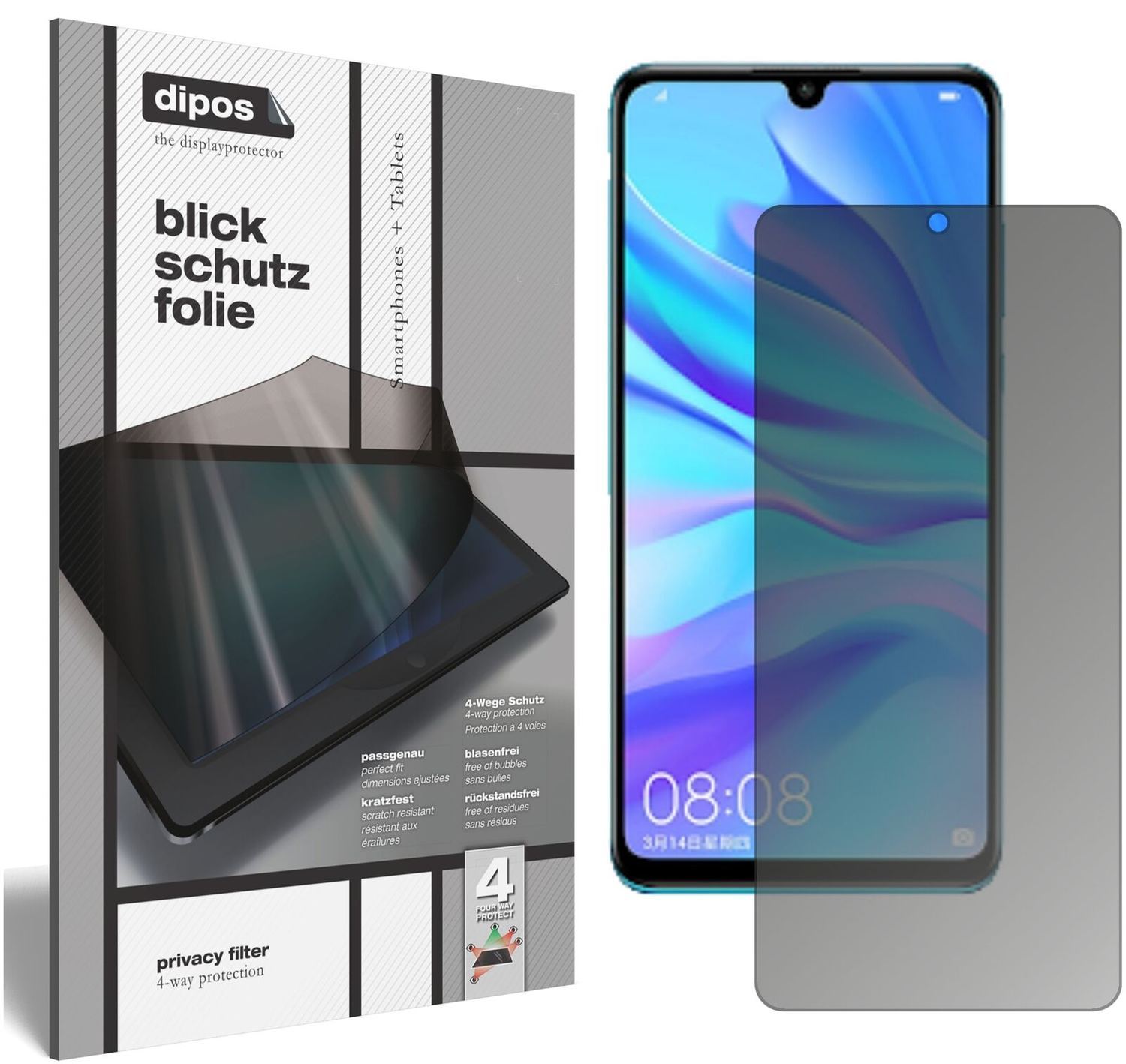 Blickschutzfolie für Huawei P30 Lite matt Schutzfo (2)