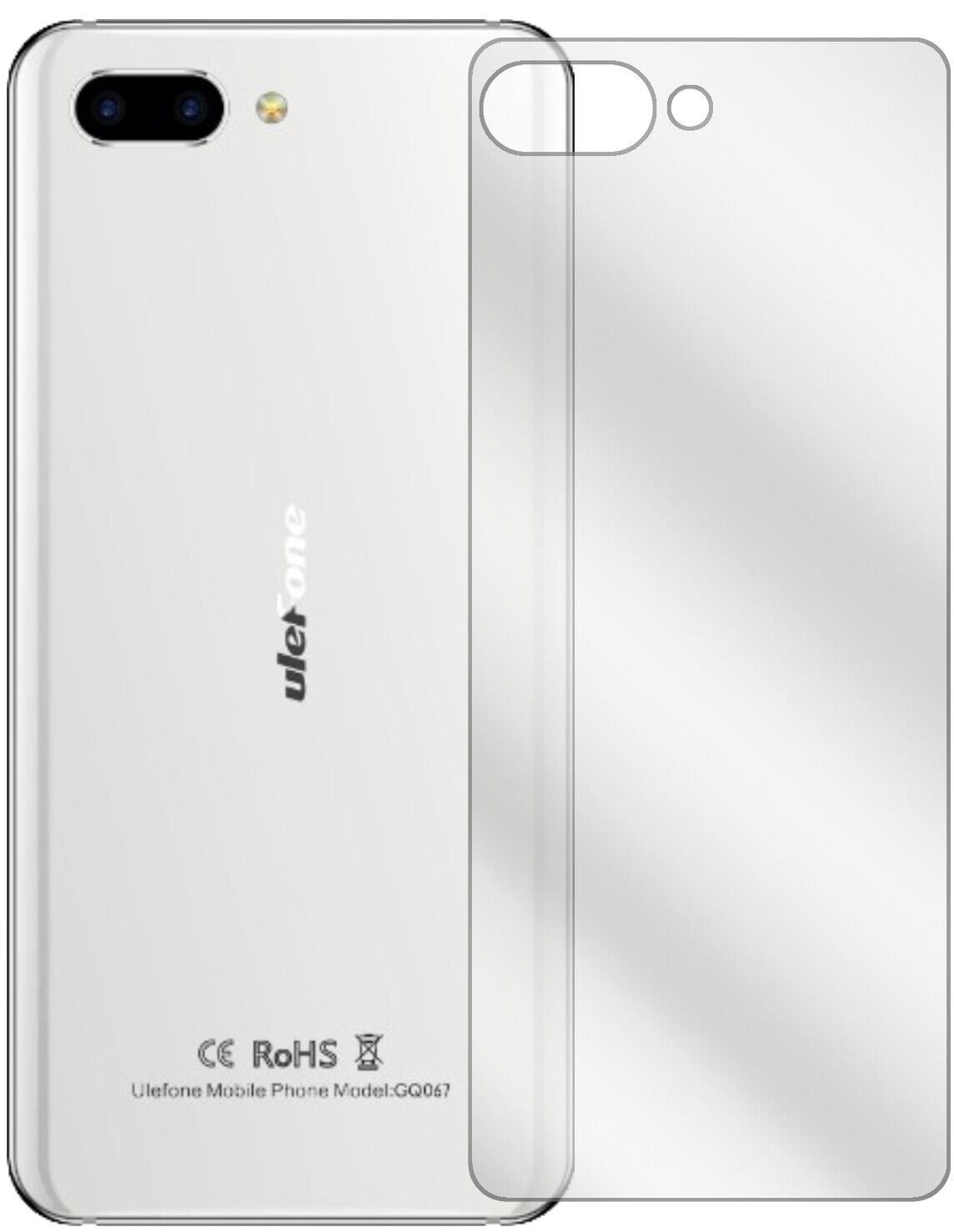 5x Schutzfolie klar für Ulefone T2 Pro Rückseite D (1)