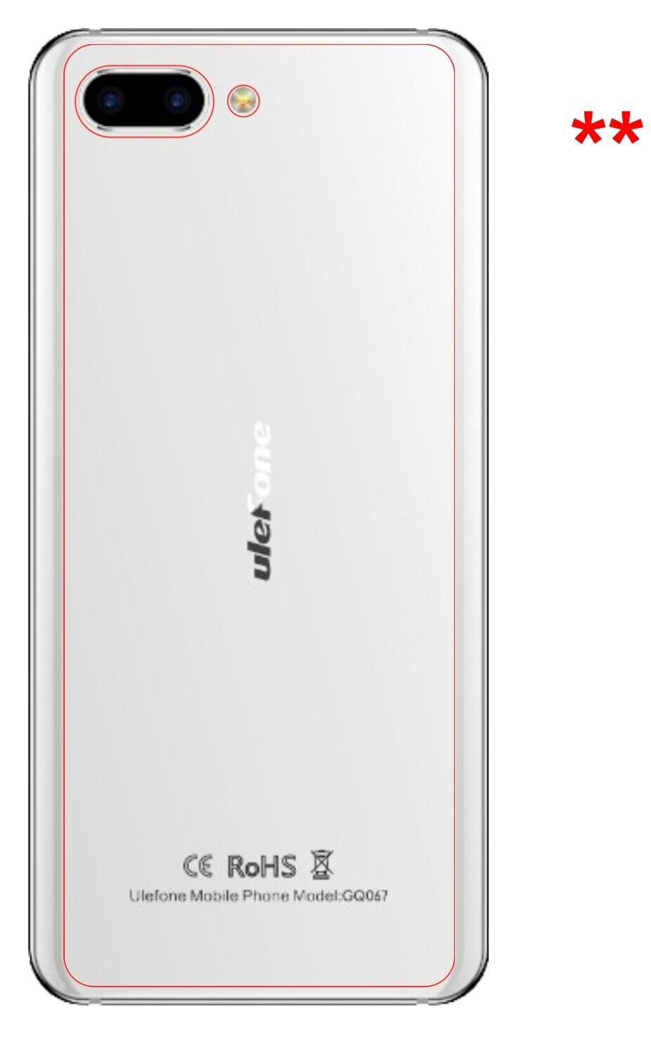 5x Schutzfolie klar für Ulefone T2 Pro Rückseite D (5)