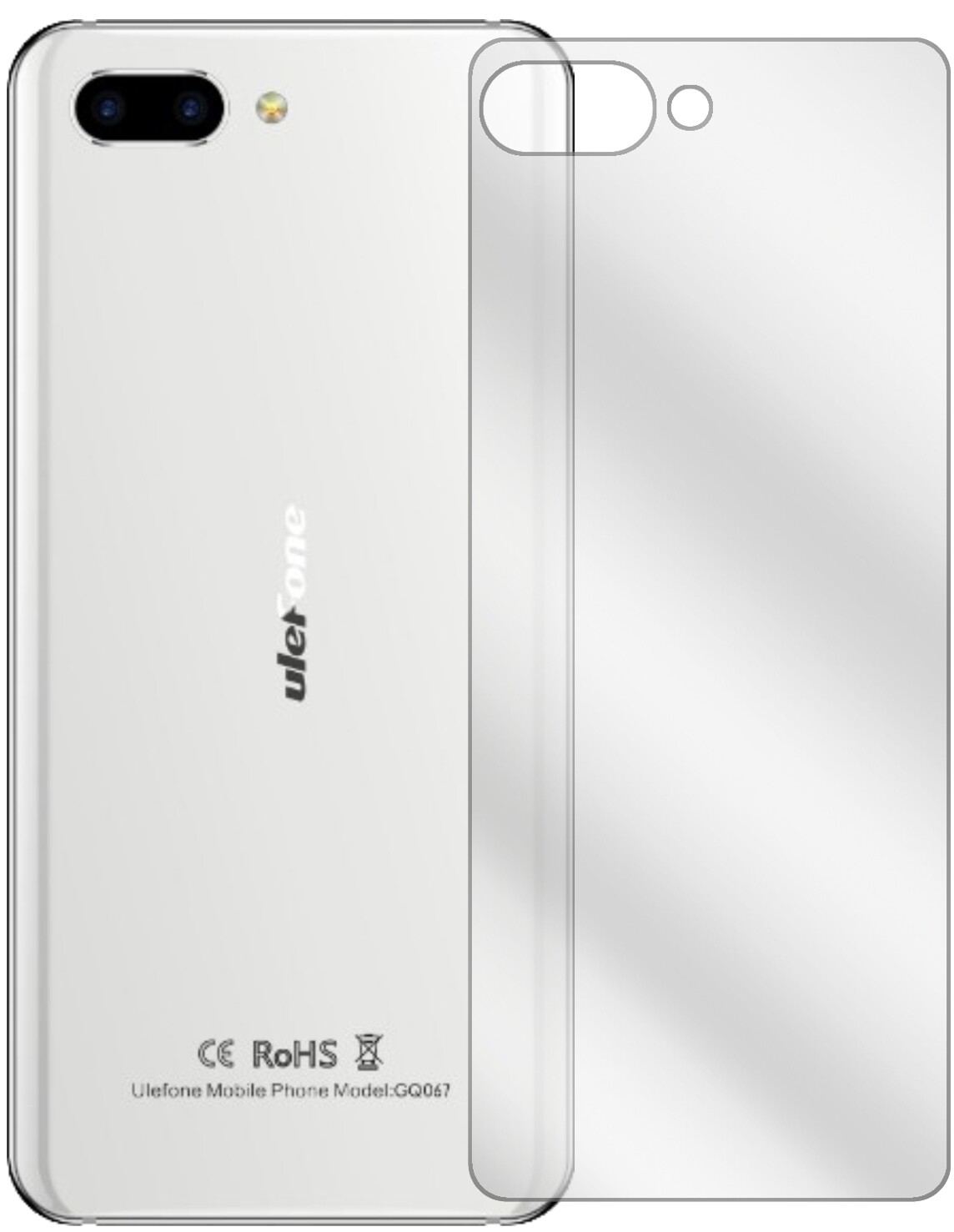 6x Schutzfolie klar für Ulefone T2 Pro Rückseite D (2)