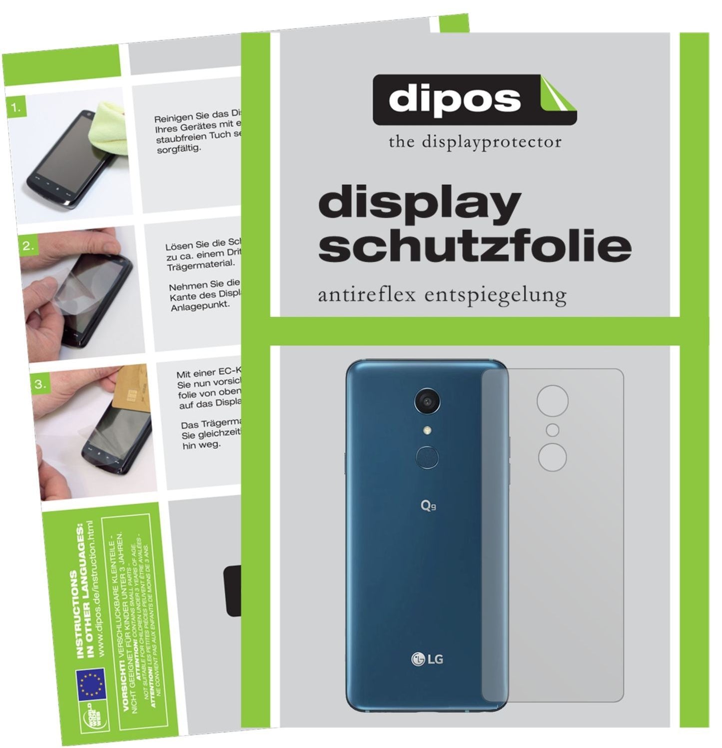 6x Schutzfolie matt für LG Q9 Rückseite Display-Sc (1)