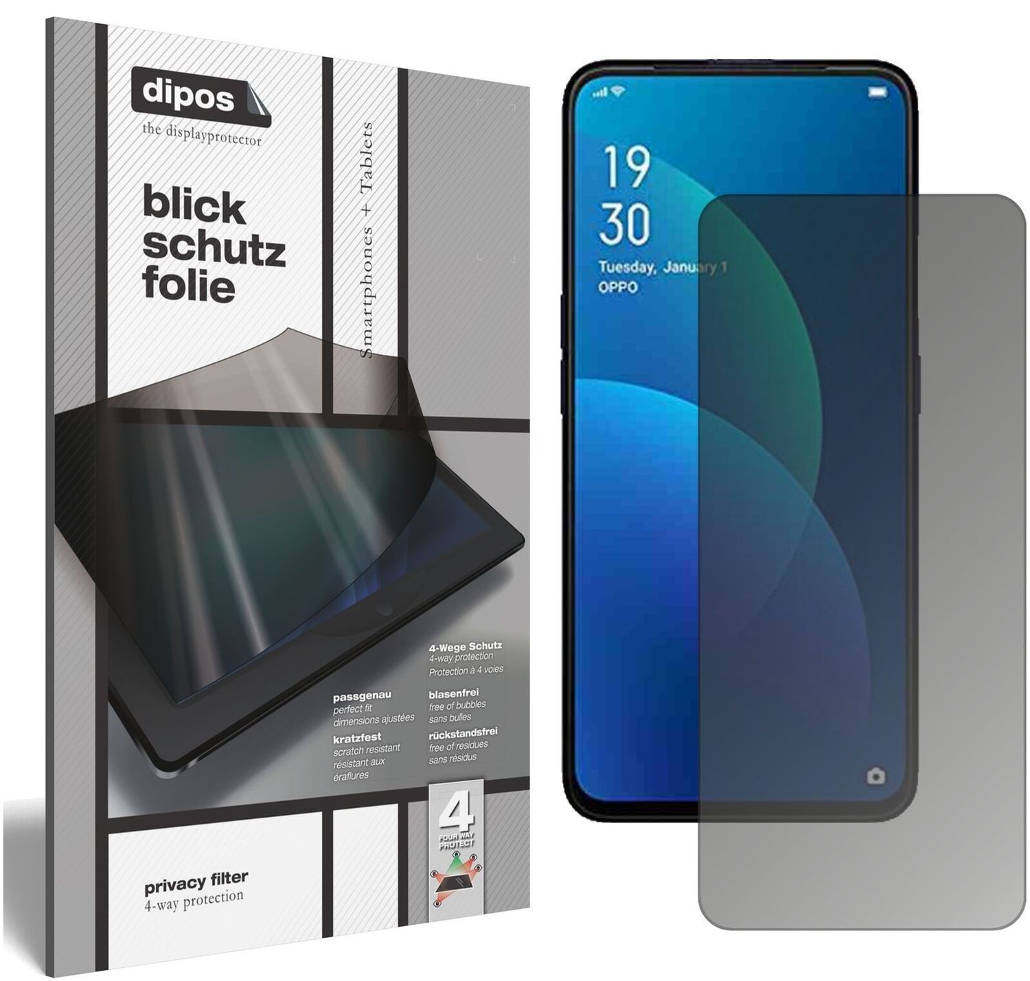 Blickschutzfolie für Oppo F11 matt Schutzfolie Pri (2)