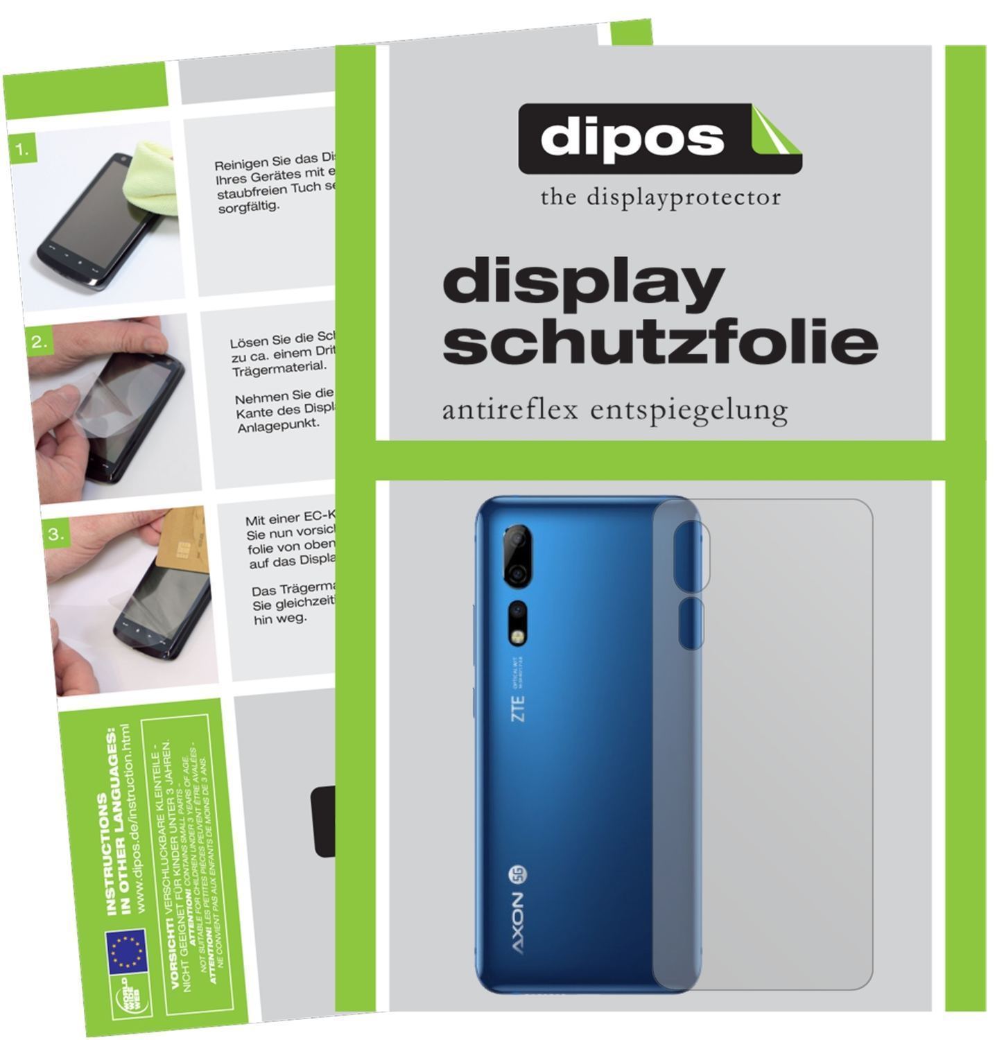 6x Schutzfolie matt für Axon 10 Pro Rückseite Disp (1)