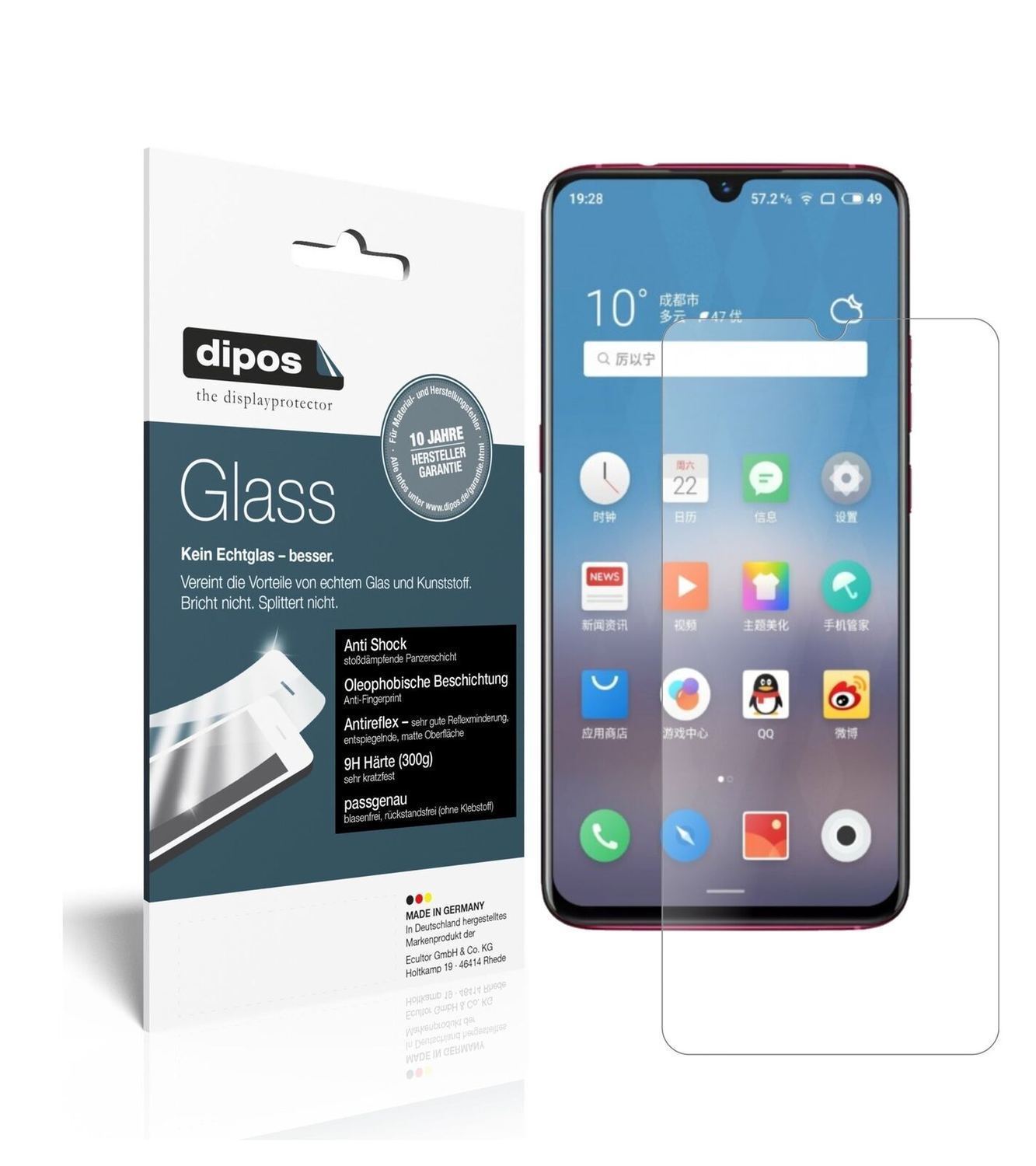 1x 9H Schutzfolie matt für Meizu Note 9 Panzerfoli (2)