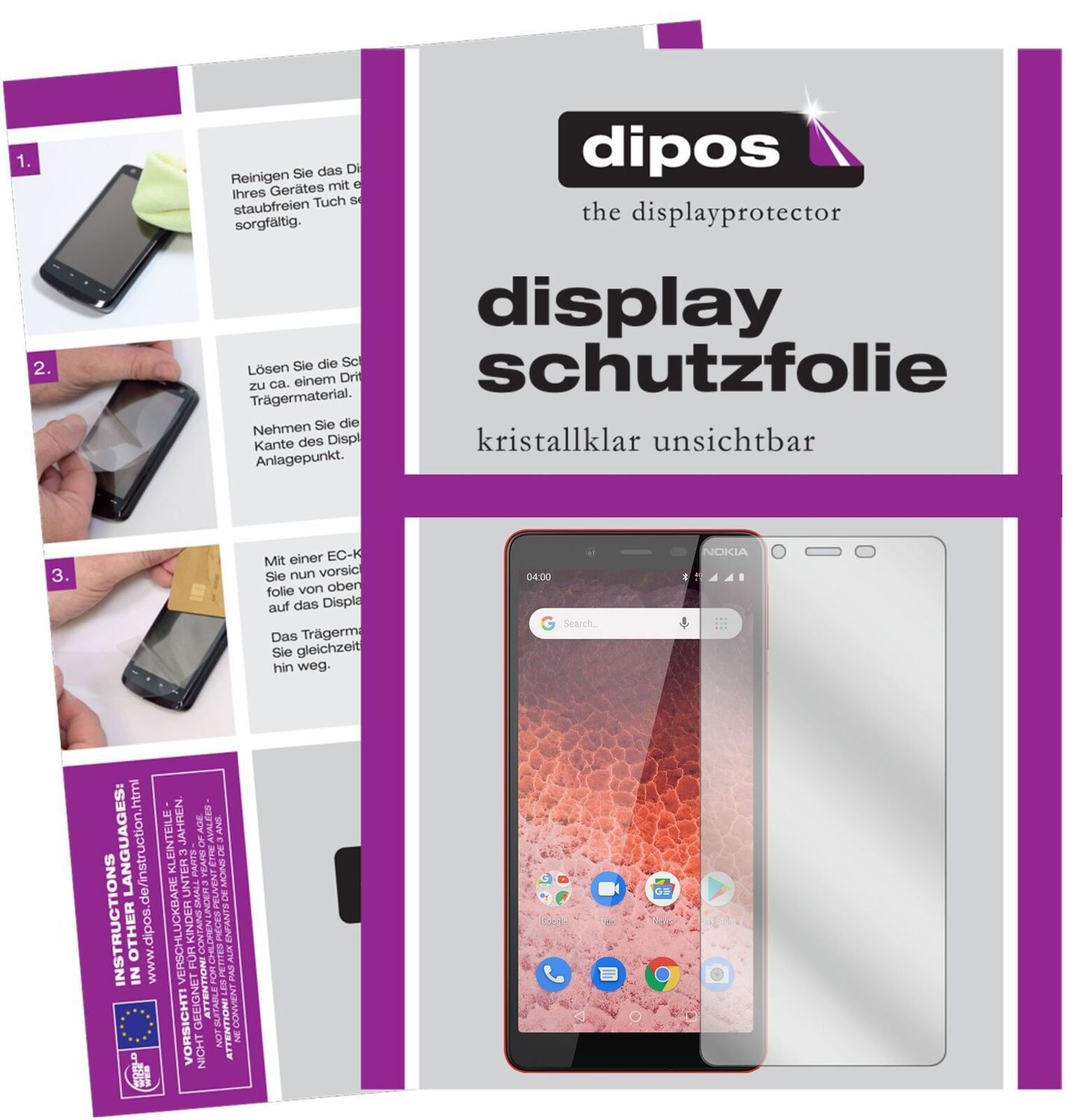 5x Schutzfolie klar für Nokia 1 Plus Display-Schut (2)