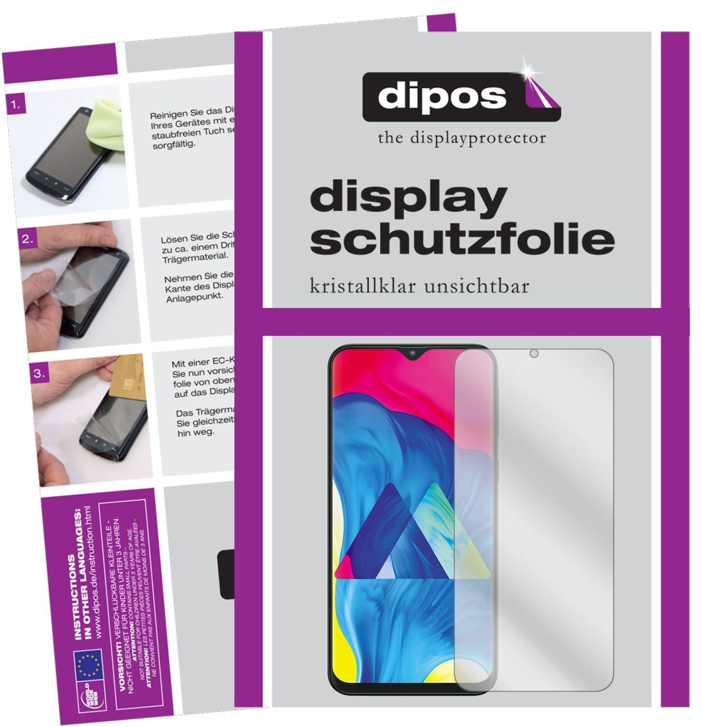 5x Schutzfolie klar für Samsung Galaxy M10 Display (2)