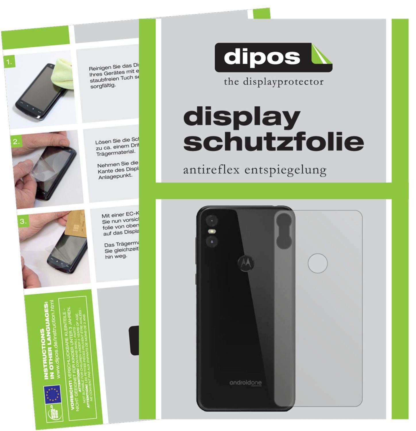 5x Schutzfolie matt für Motorola One Rückseite Dis (2)