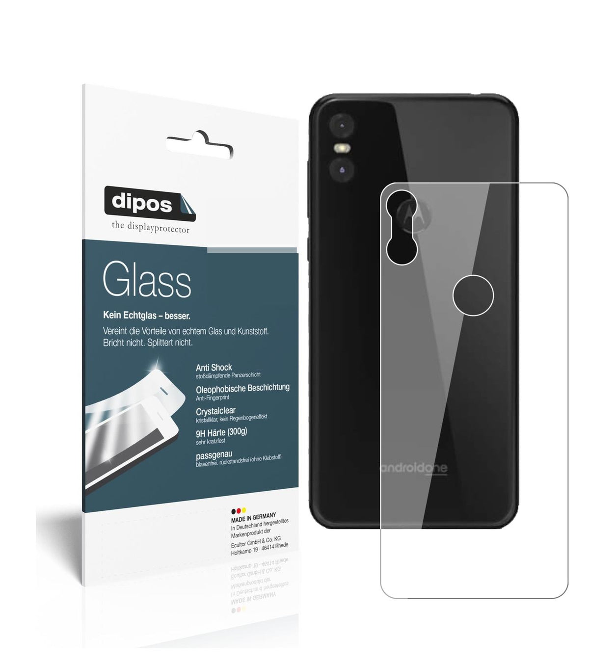 2x 9H Schutzfolie für Motorola One Rückseite Panze (1)