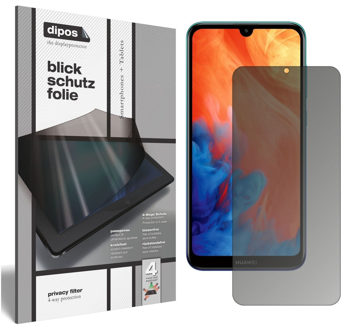 Blickschutzfolie für Huawei Y7 (2019) matt Schutzf (2)