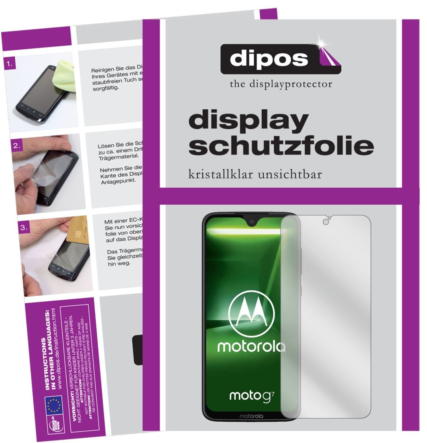 5x Schutzfolie klar für Motorola Moto G7 Display-S (2)