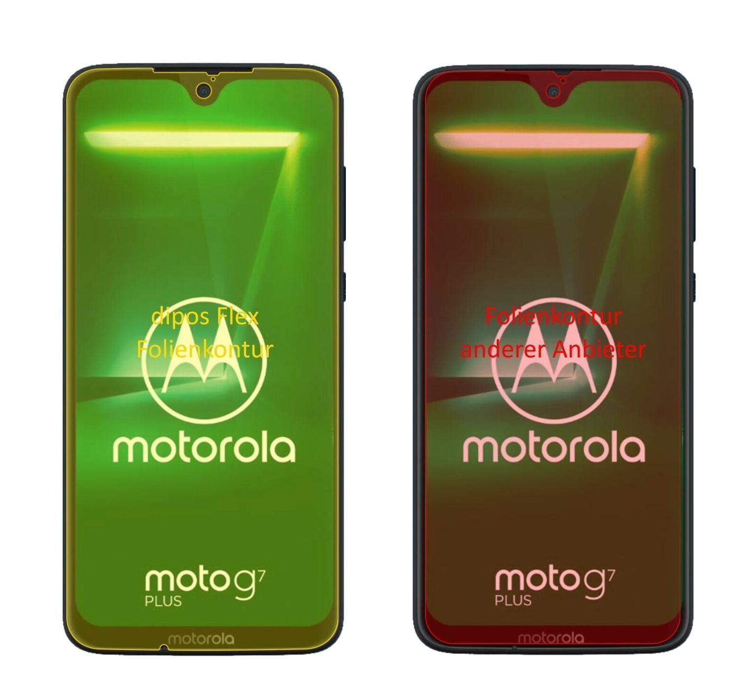 3x 3D Full Cover Schutzfolie für Motorola Moto G7  (2)