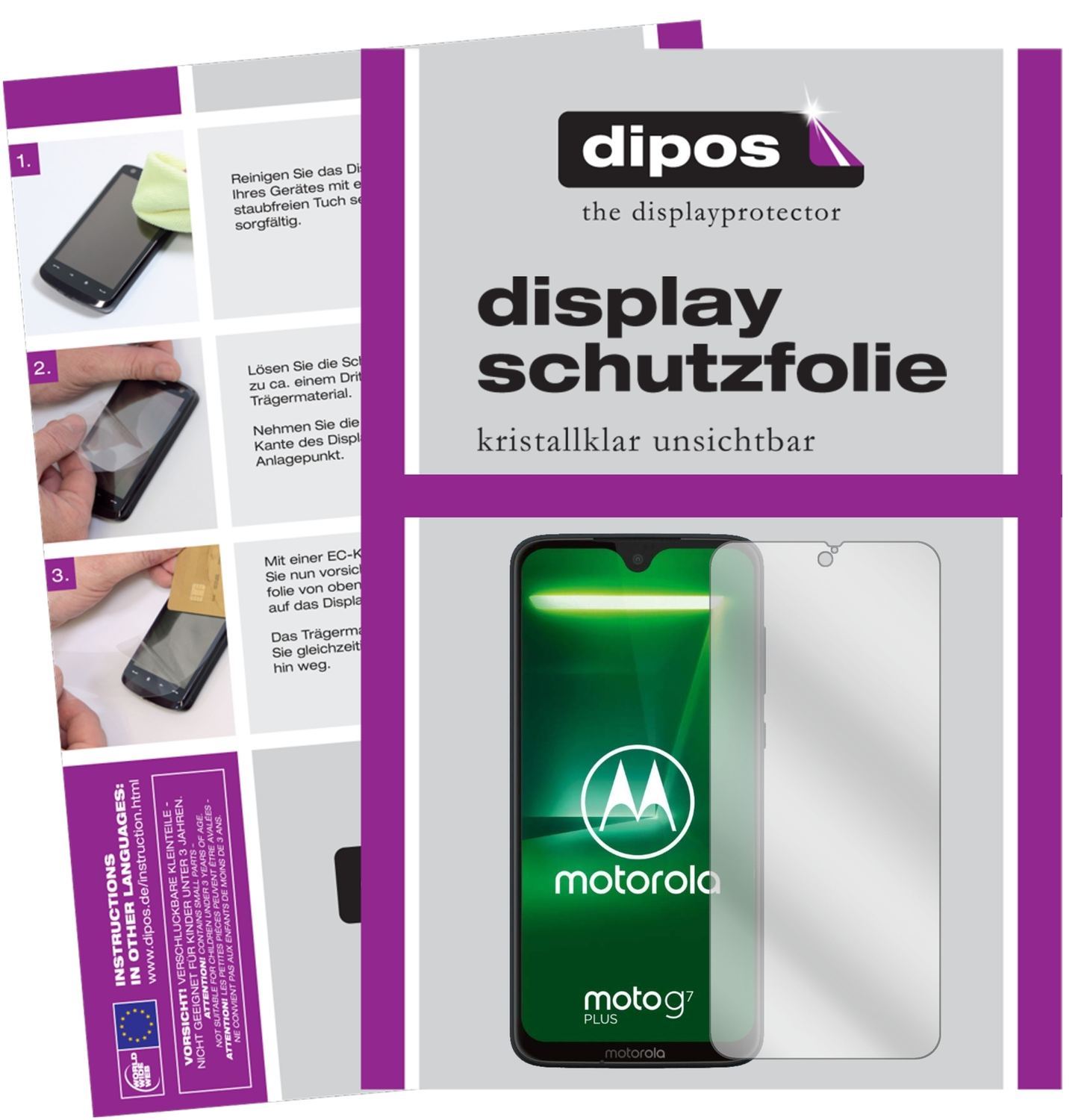 6x Schutzfolie klar für Motorola Moto G7 Plus Disp (1)