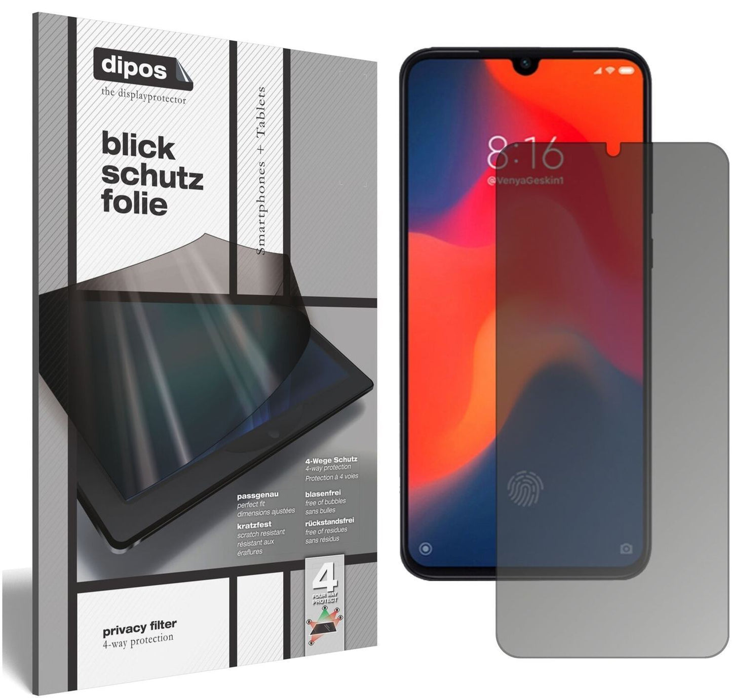 Blickschutzfolie für Xiaomi Mi 9 SE matt Schutzfol (2)