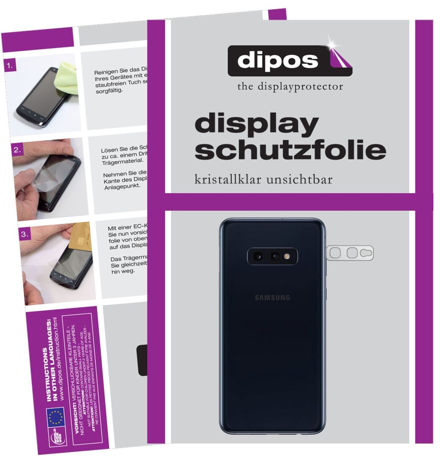5x Schutzfolie klar für Samsung Galaxy S10e Kamera (2)