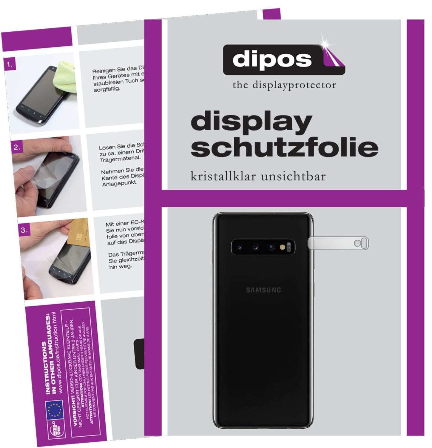 5x Schutzfolie klar für Samsung Galaxy S10 Kameral (2)