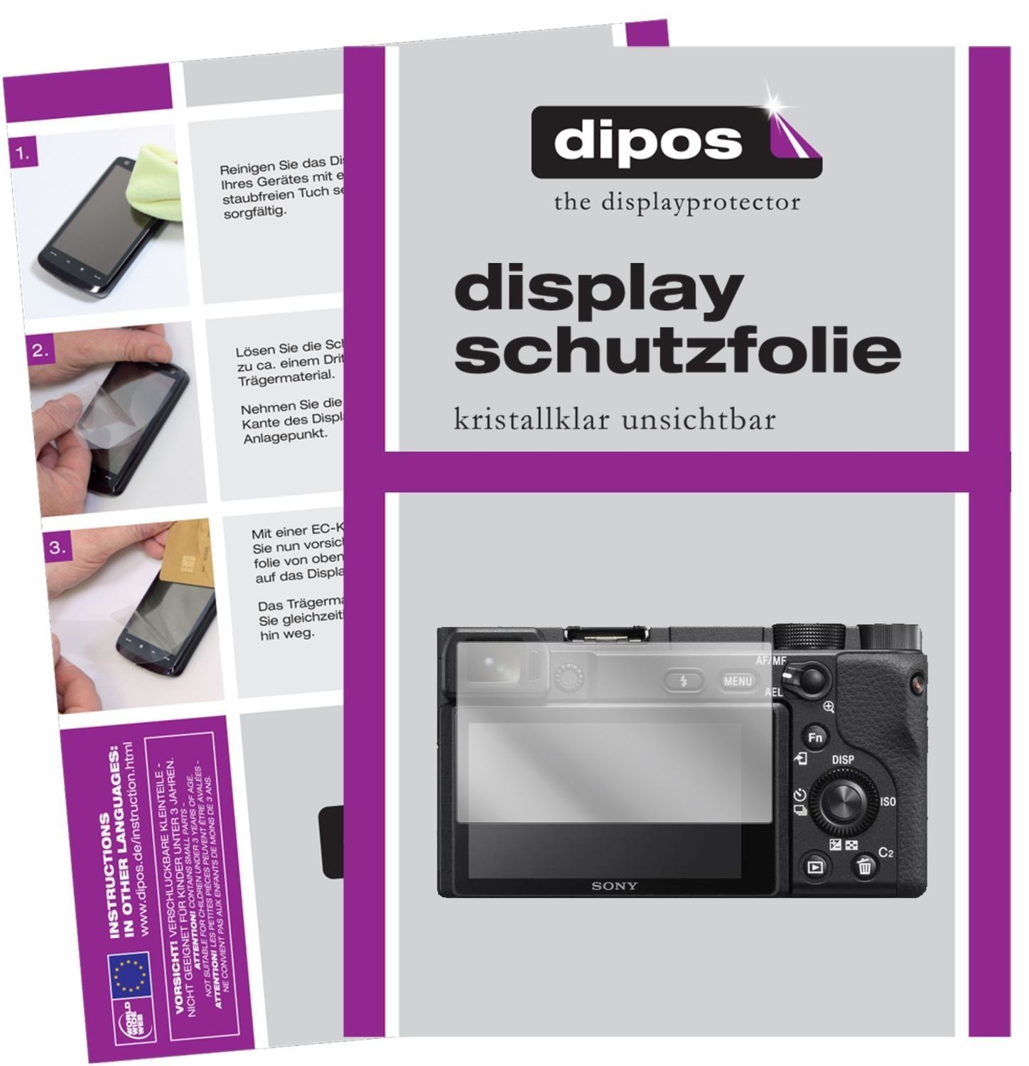 2x Schutzfolie klar für Sony Alpha 6400 Display-Sc (1)