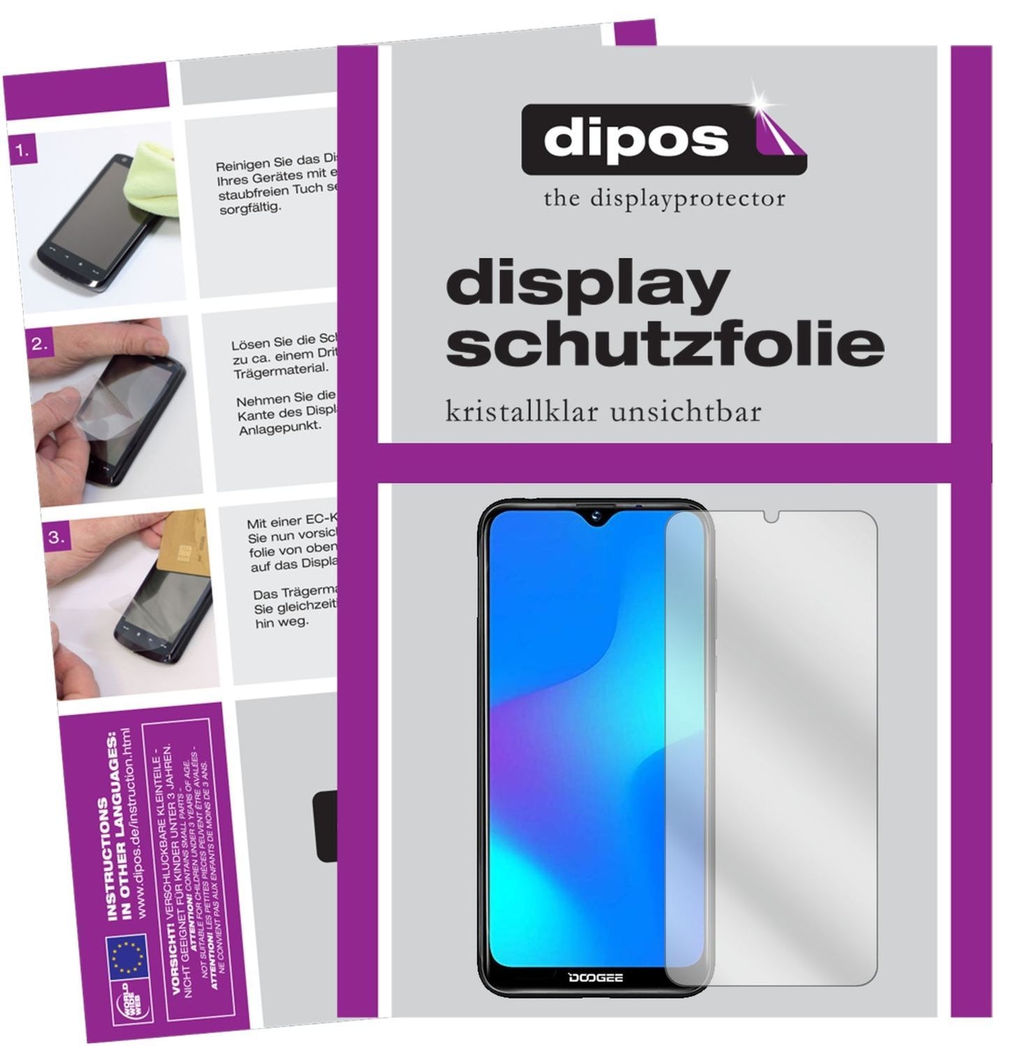 6x Schutzfolie klar für Doogee Y8 Display-Schutzfo (1)