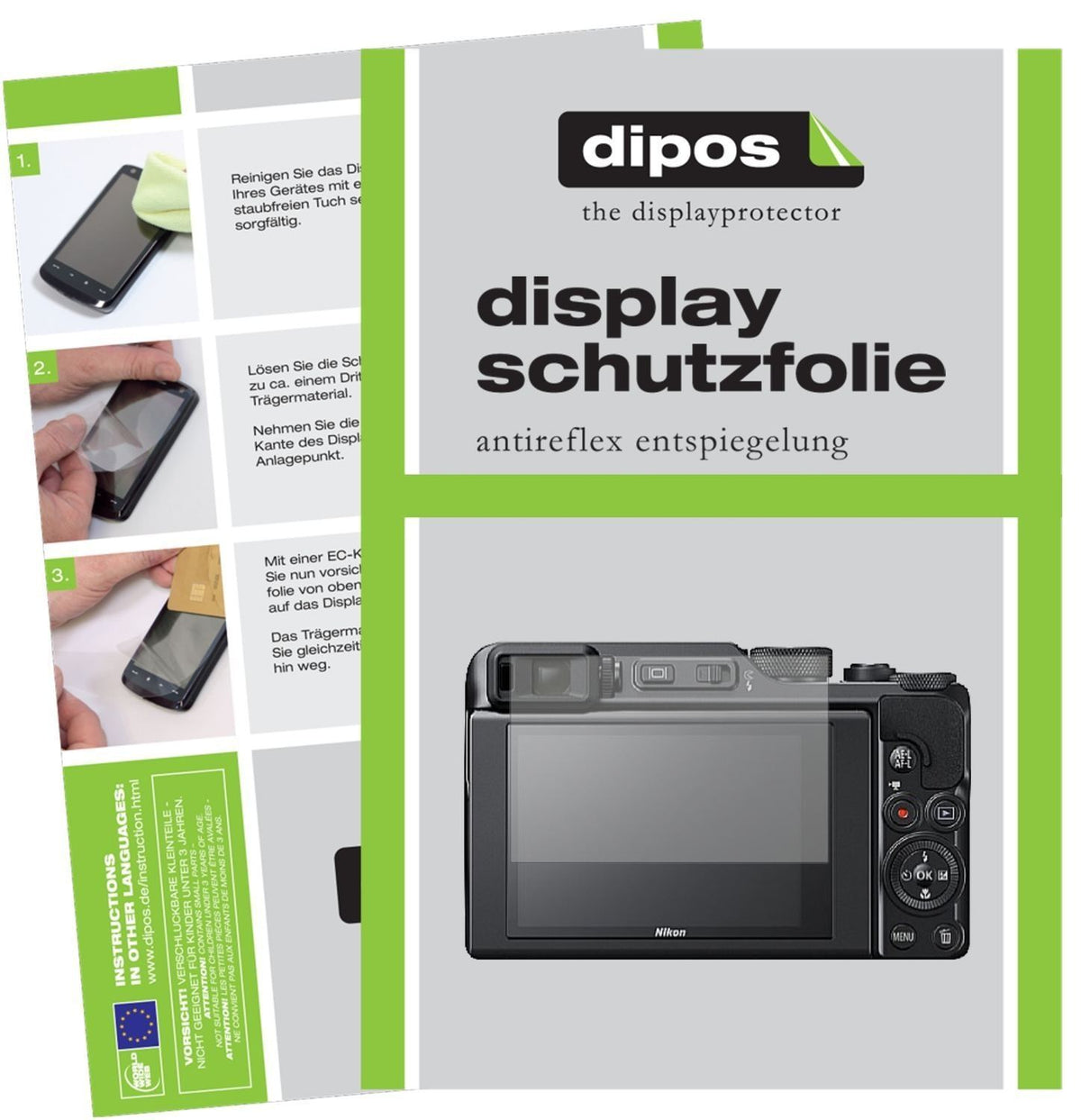 2x Schutzfolie matt für Nikon Coolpix A1000 Displa (1)