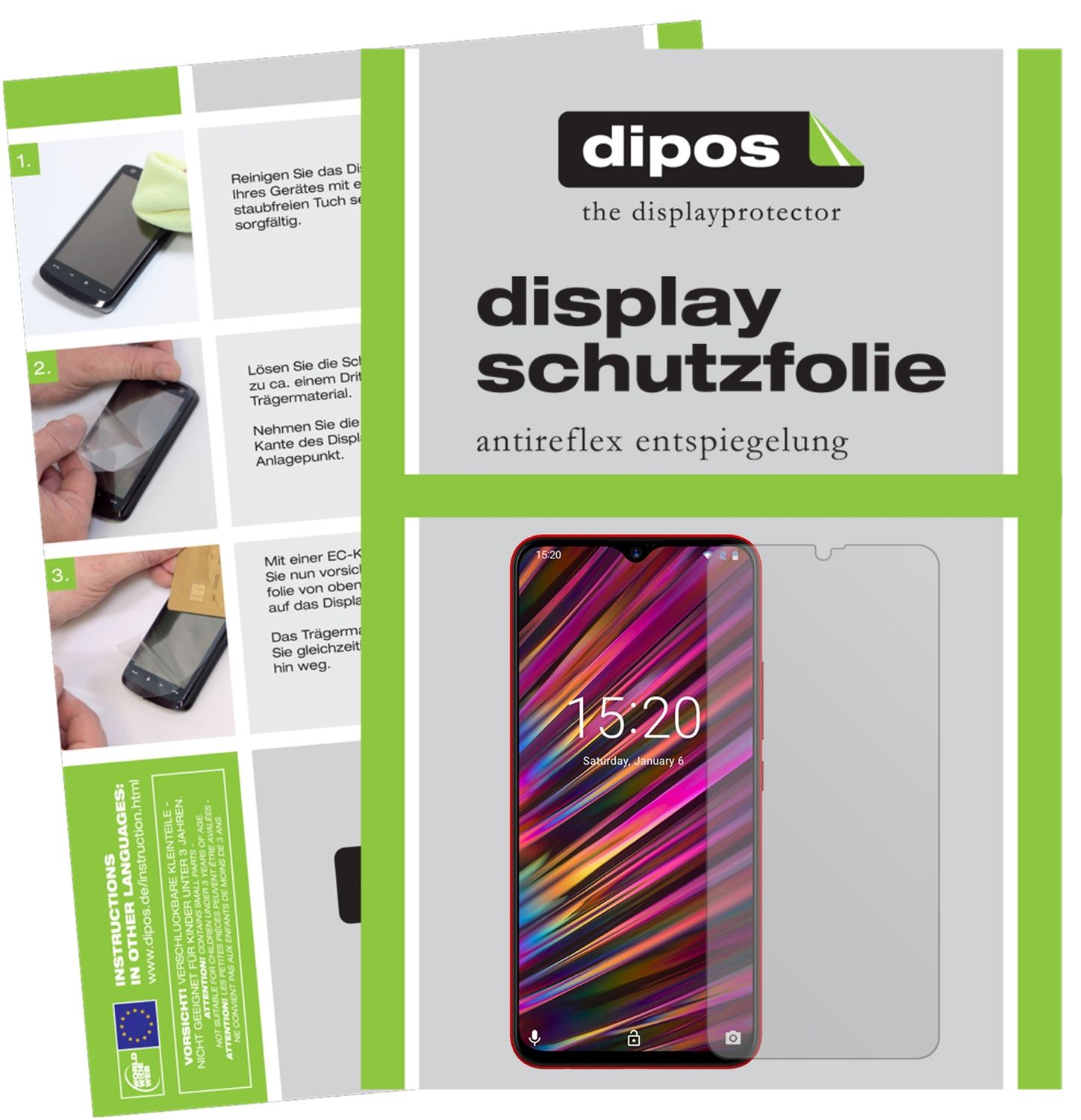 2x Schutzfolie matt für Umidigi F1 Display-Schutzf (1)