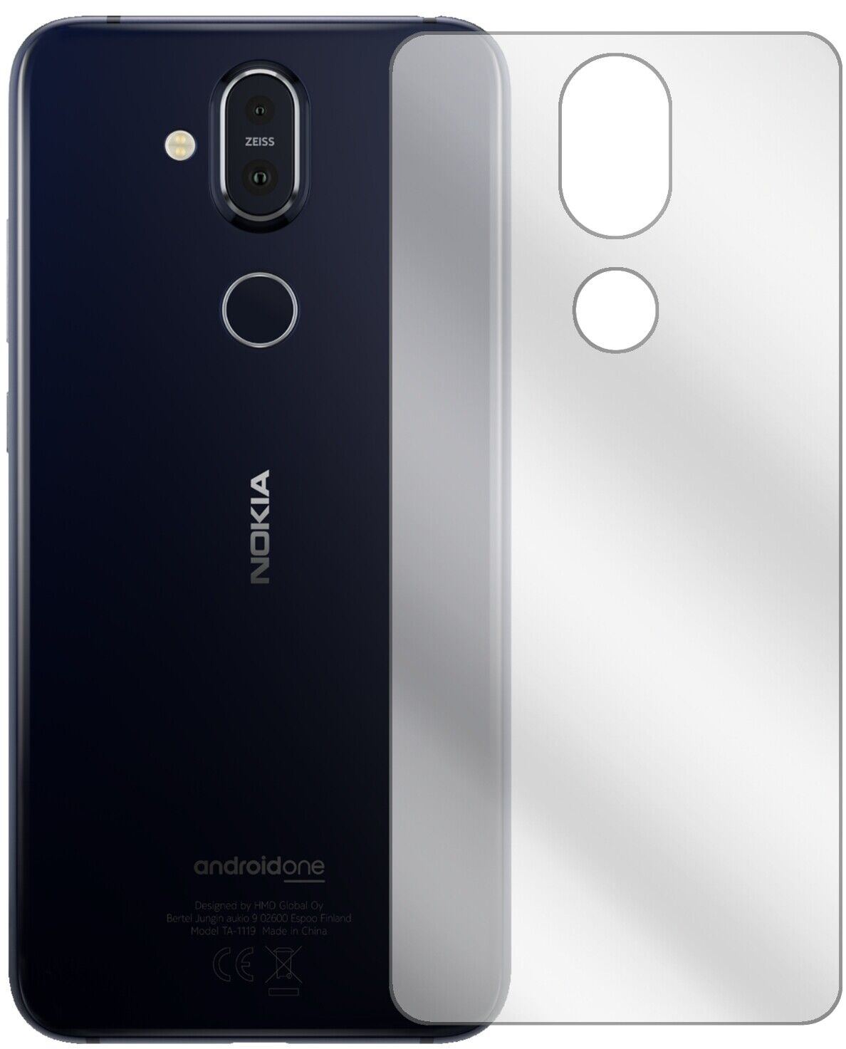 1x Schutzfolie klar für Nokia 8.1 Rückseite Displa (1)