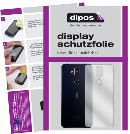 1x Schutzfolie klar für Nokia 8.1 Rückseite Displa (2)