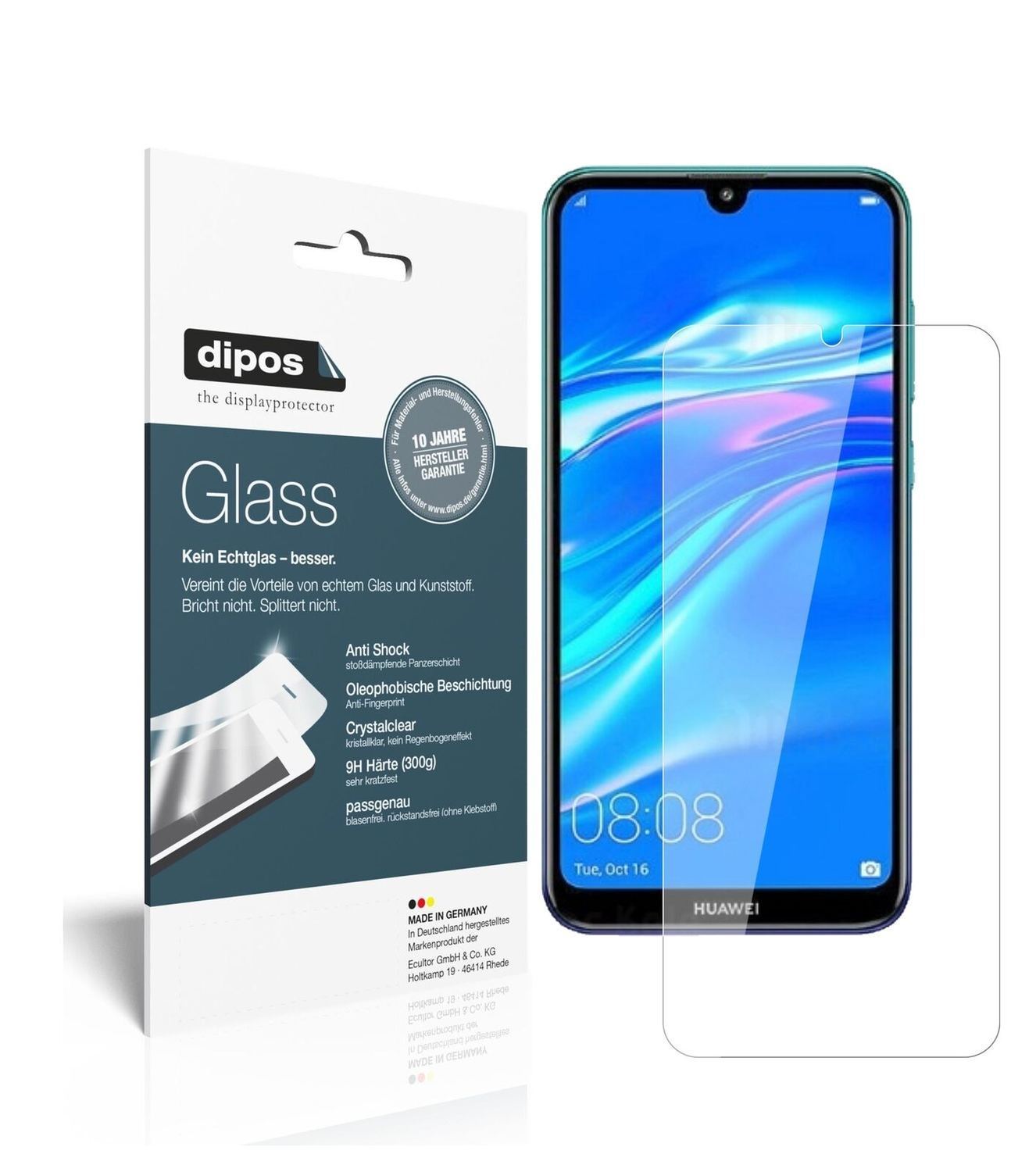 1x 9H Schutzfolie für Huawei Y7 Pro (2019) Panzerf (2)