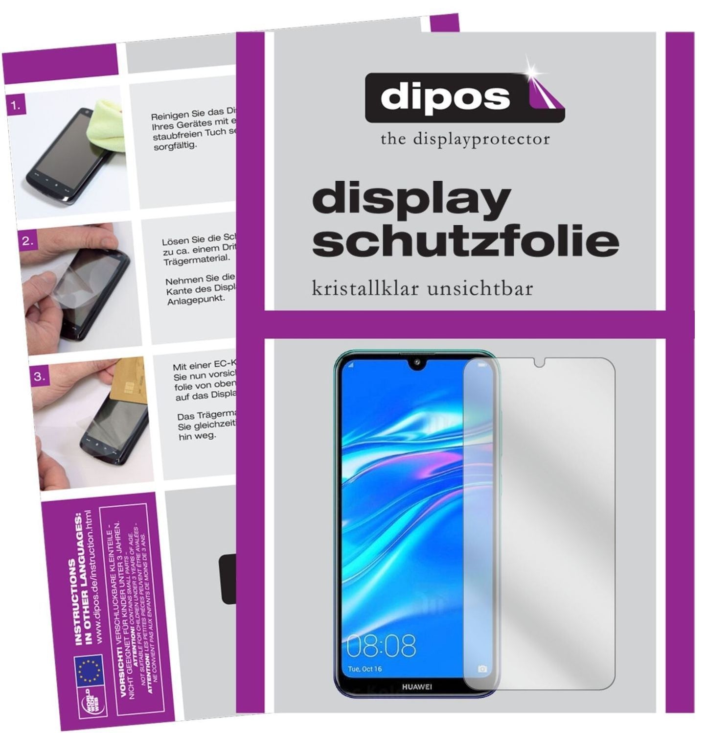1x Schutzfolie klar für Huawei Y7 Pro (2019) Displ (2)