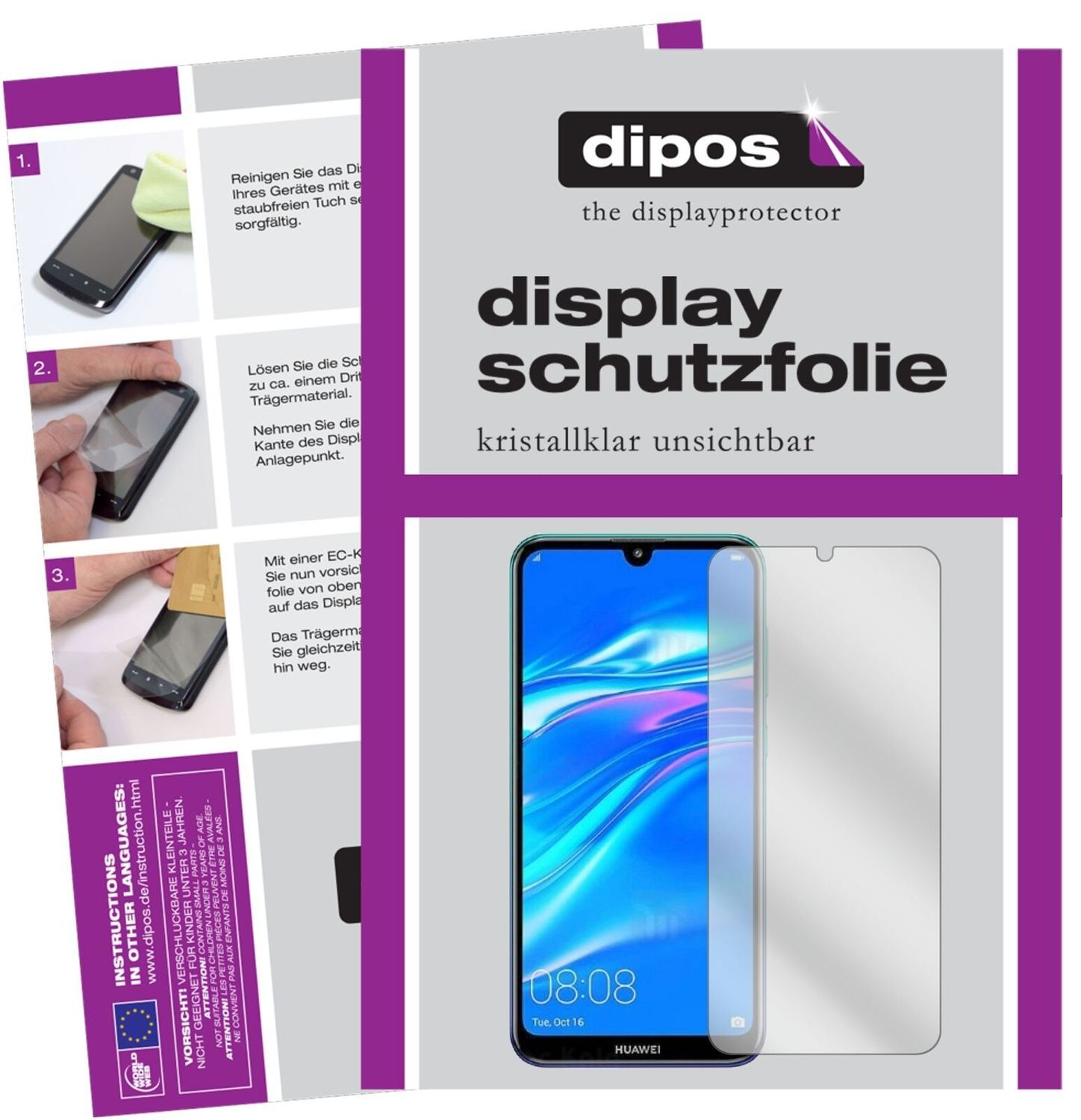 1x Schutzfolie klar für Huawei Y7 Pro (2019) Displ (2)