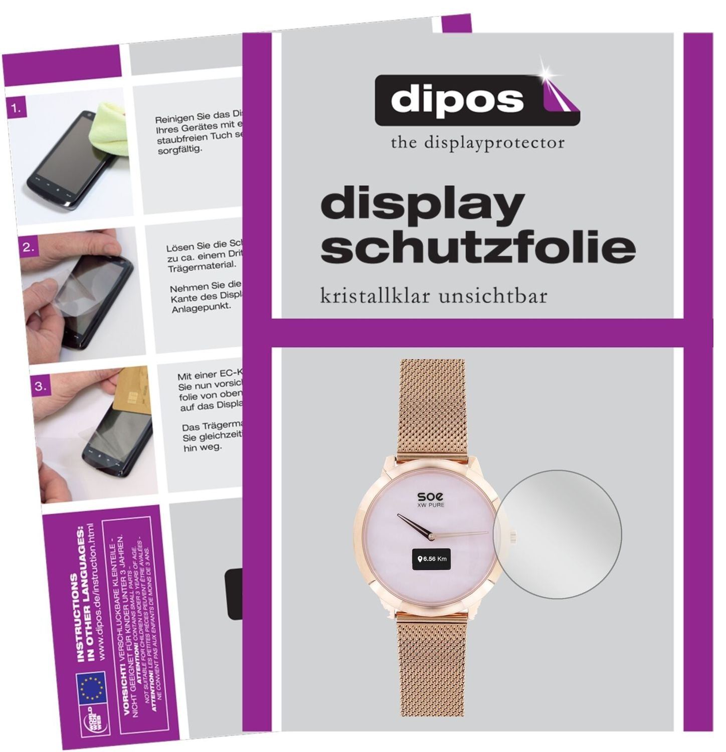 5x Schutzfolie klar für X-WATCH SOE XW Pure Displa (2)
