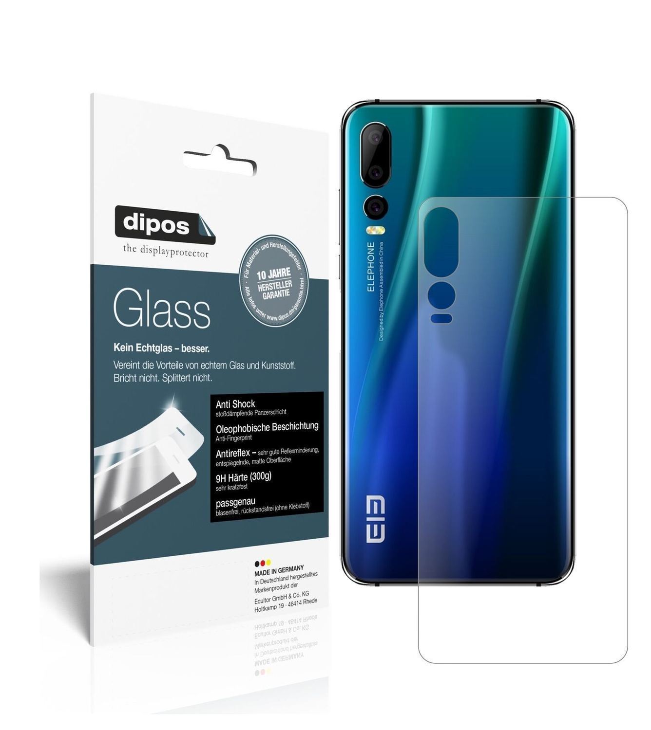 1x 9H Schutzfolie matt für Elephone A5 Rückseite P (2)