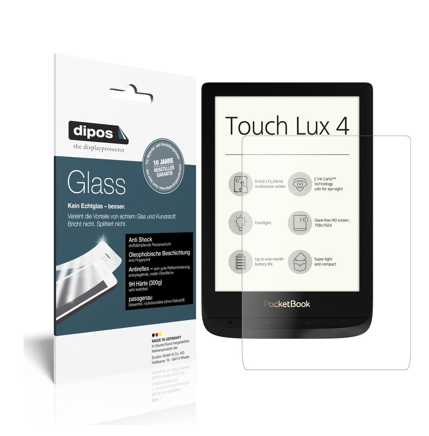 1x 9H Schutzfolie matt für PocketBook Touch Lux 4  (2)