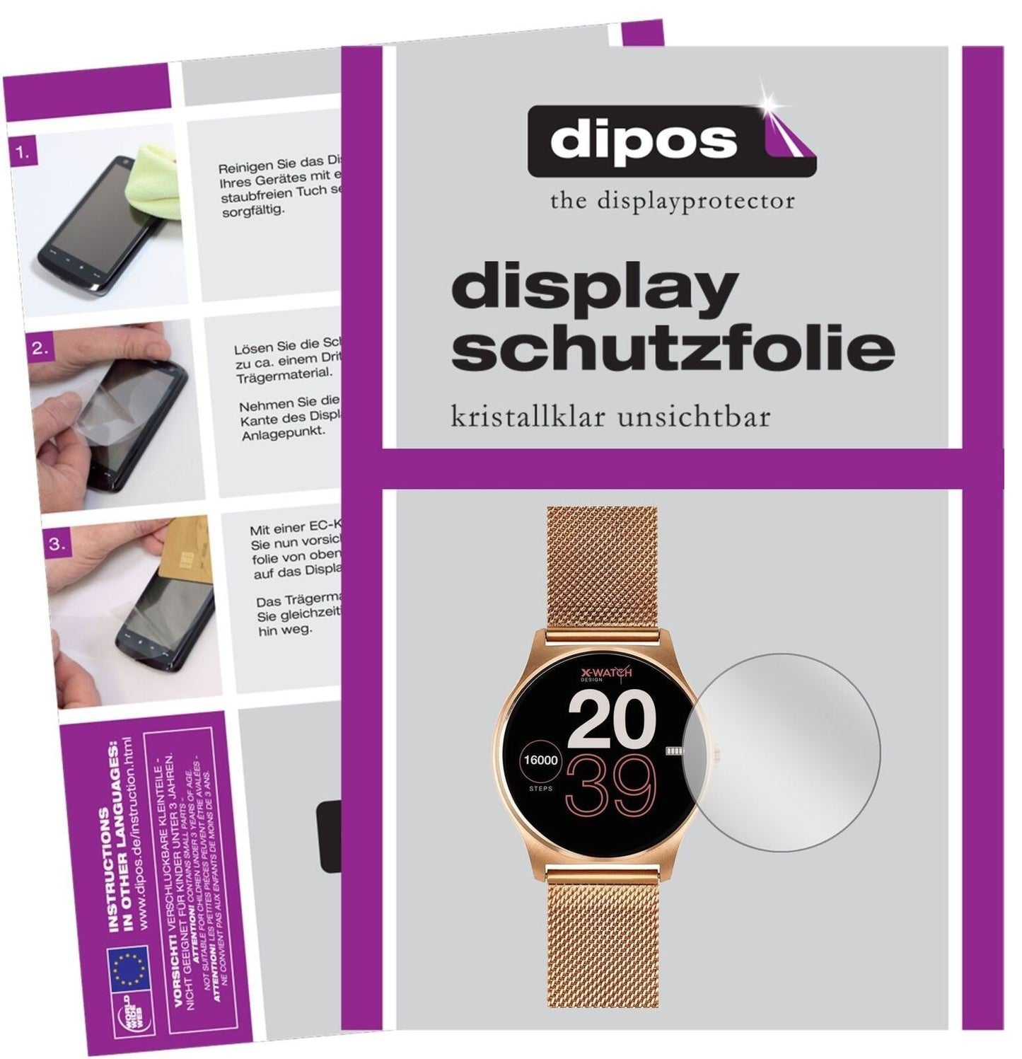5x Schutzfolie klar für Joli XW Pro Smartwatch Dis (2)