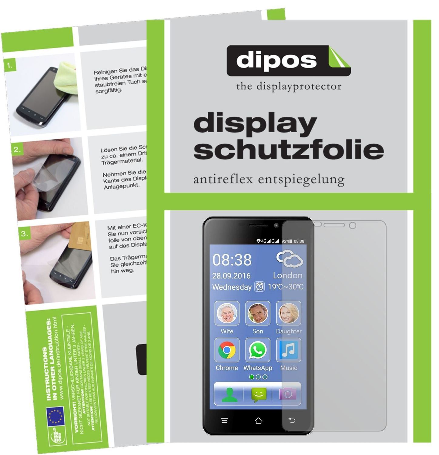 1x Schutzfolie matt für Switel eSmart M2 Display-S (2)