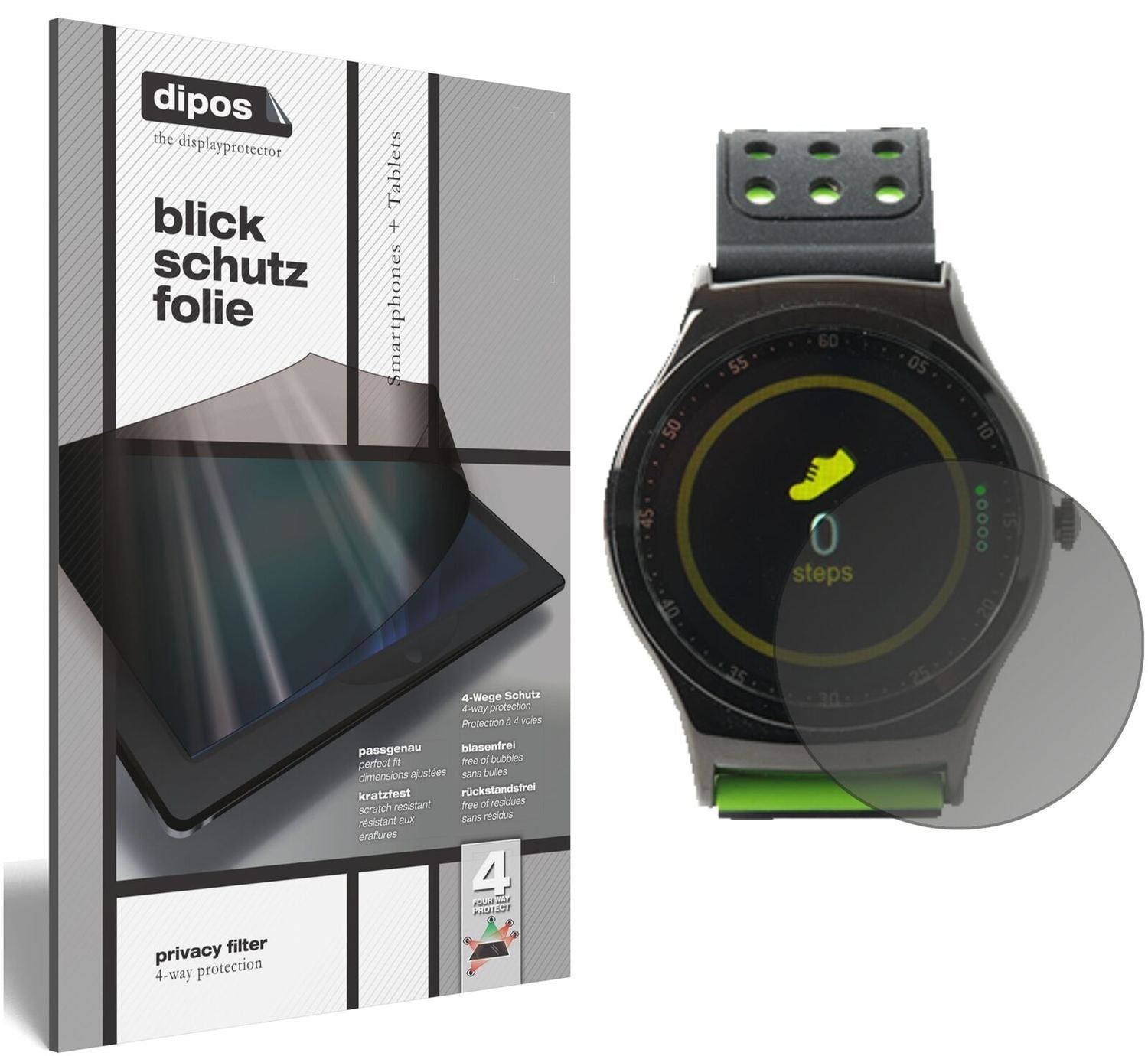Blickschutzfolie für DENVER SW-450 Smartwatch matt (2)
