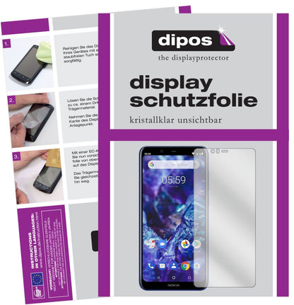 5x Schutzfolie klar für Nokia 5.1 Plus Display-Sch (2)