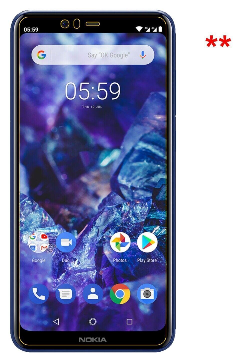 5x Schutzfolie klar für Nokia 5.1 Plus Display-Sch (5)