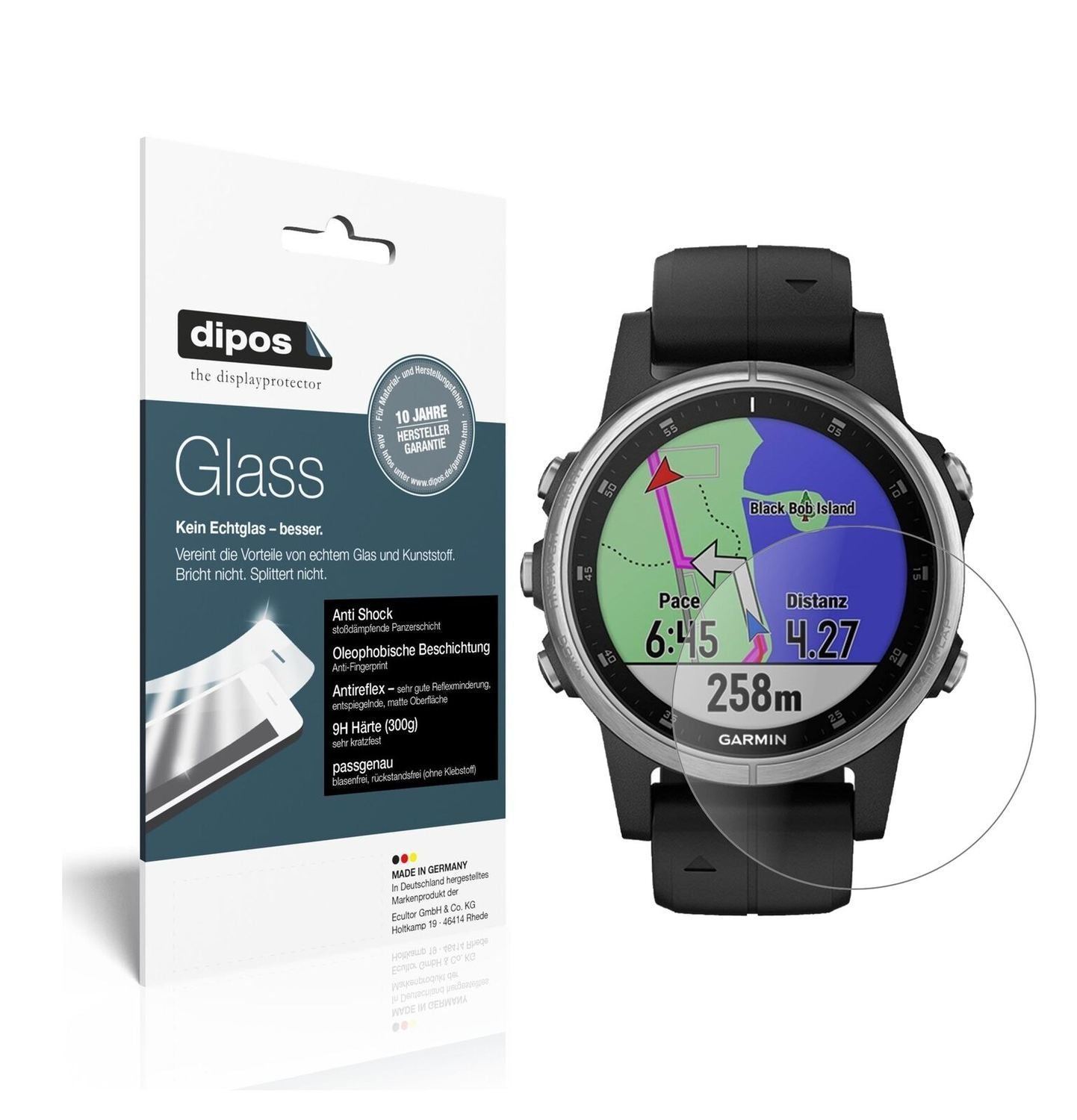 1x 9H Schutzfolie matt für Garmin fenix 5s Plus (4 (2)