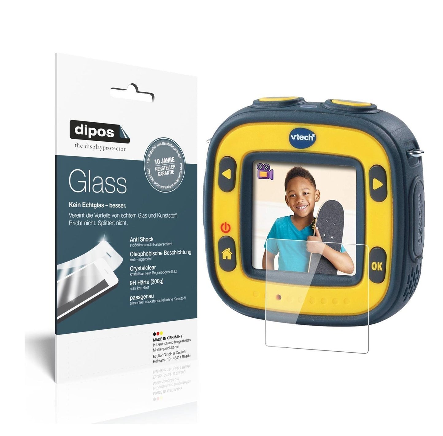 2x 9H Schutzfolie für Vtech Kidizoom Action Cam Pa (1)