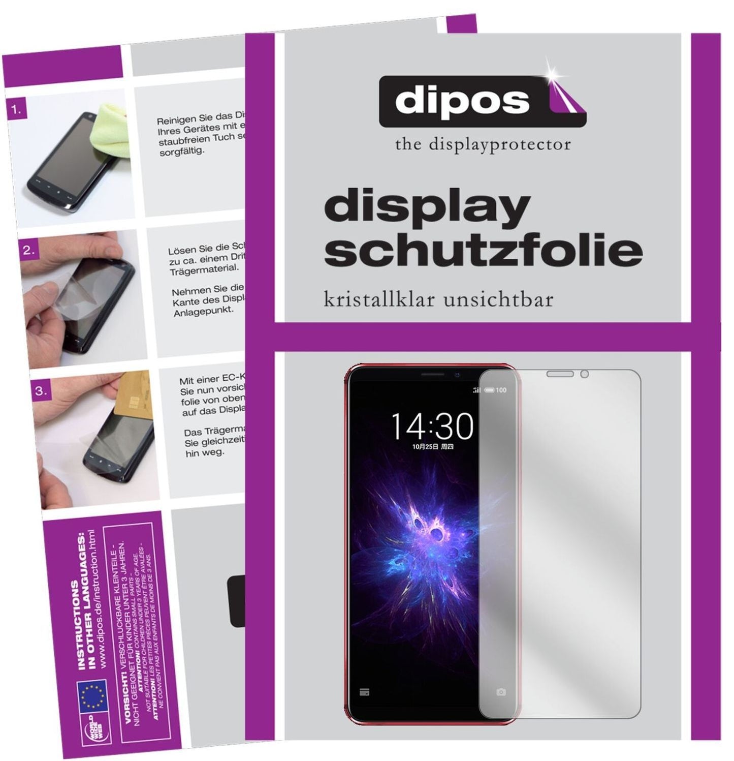 1x Schutzfolie klar für Meizu Note 8 Display-Schut (2)