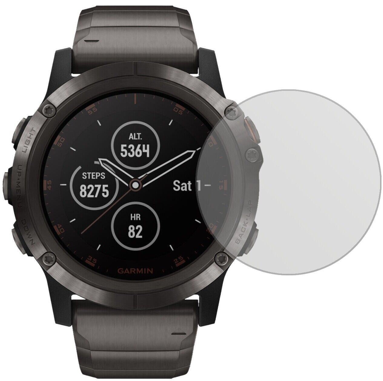 5x Schutzfolie matt für Garmin fenix 5 Plus (47mm) (1)