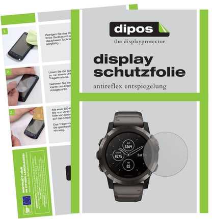 5x Schutzfolie matt für Garmin fenix 5 Plus (47mm) (2)