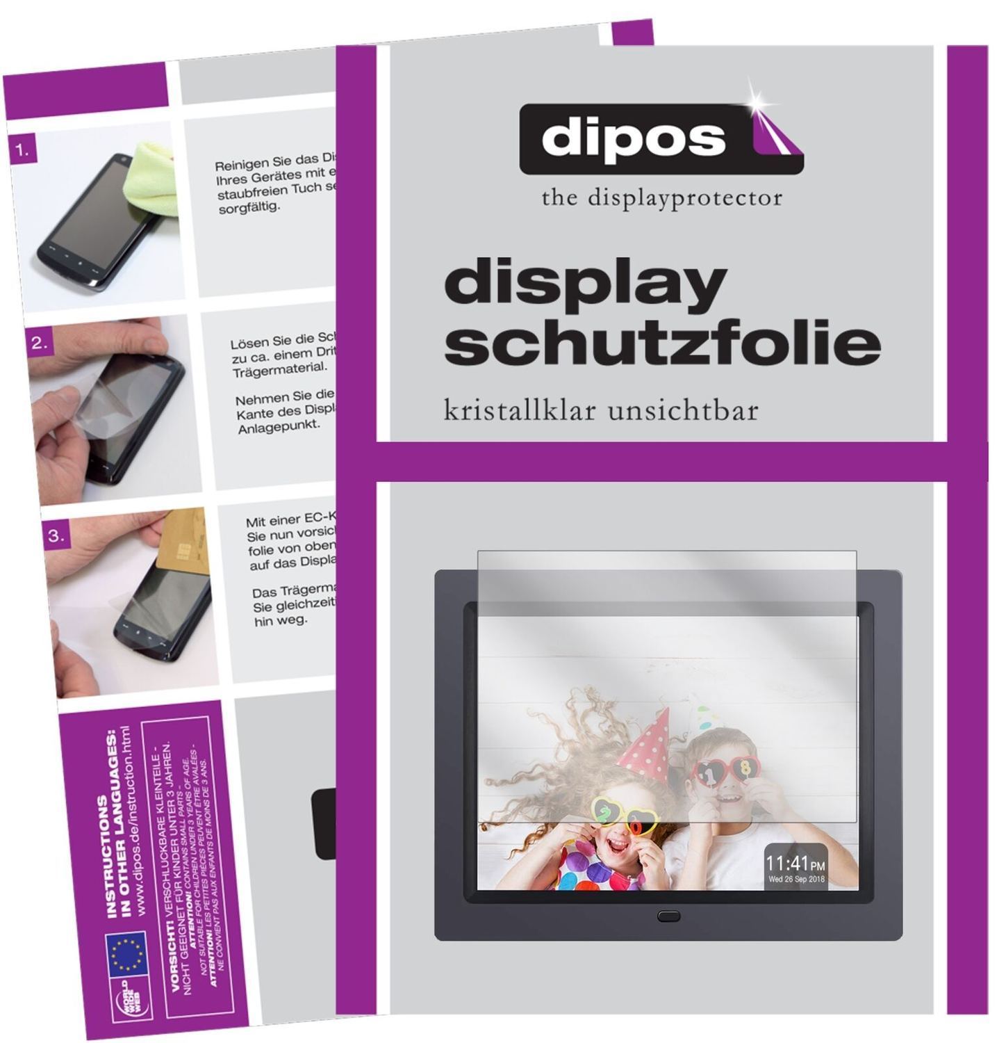 1x Schutzfolie klar für Apeman 8 Zoll HD Display-S (2)