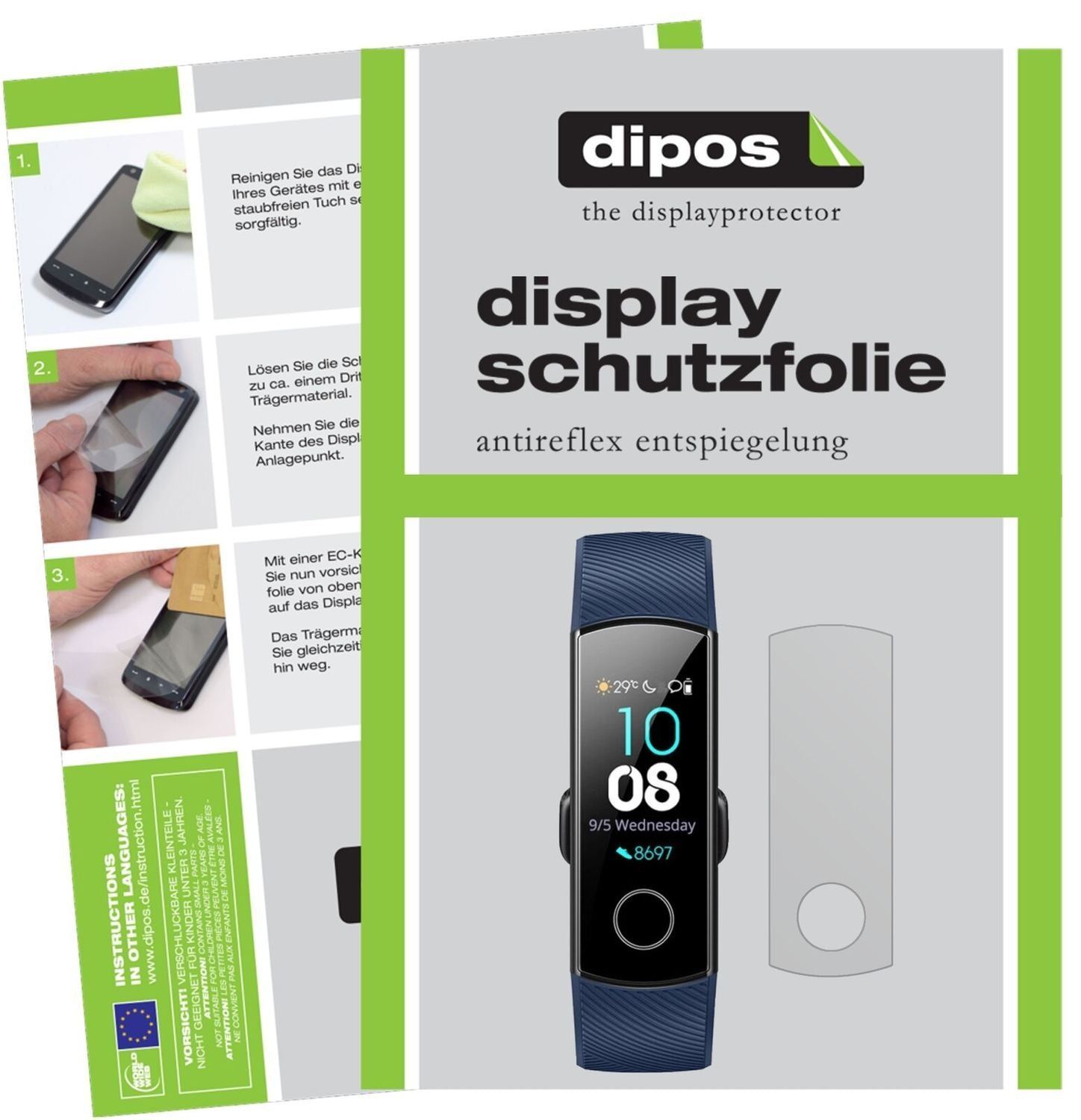 5x Schutzfolie matt für Honor Band 4 Display-Schut (2)