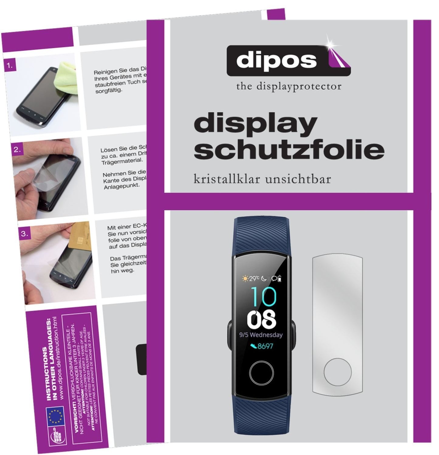 6x Schutzfolie klar für Honor Band 4 Display-Schut (1)
