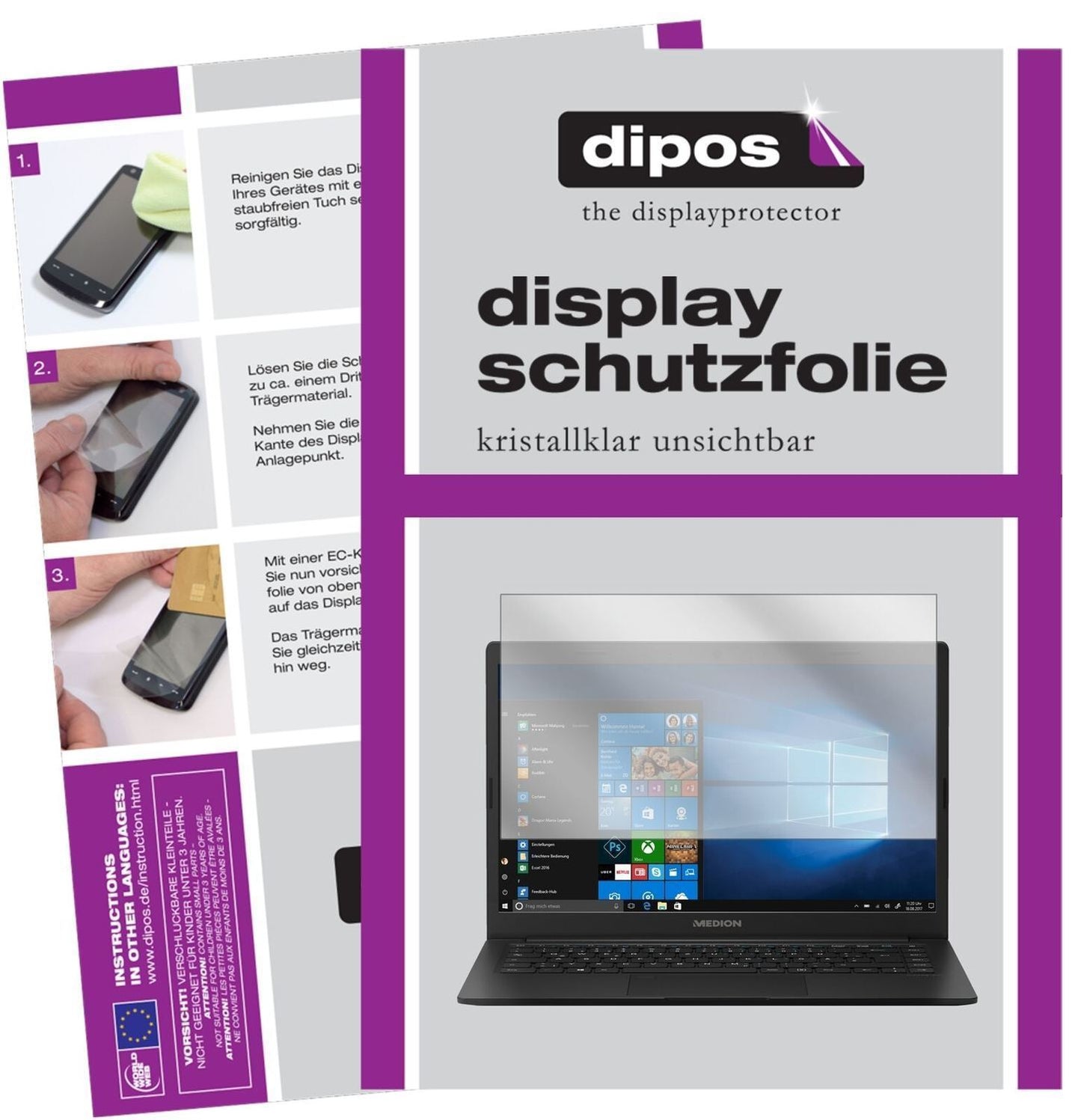 1x Schutzfolie klar für Medion Akoya E4254 Noteboo (2)